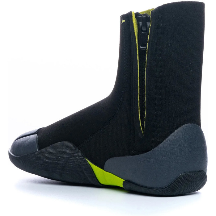 2024 C-Skins Junior Legend 5mm Zipped Round Toe Wetsuit Boots C-BOLE5JZ - Black / Flash Green / Charcoal